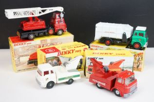 Four boxed Dinky diecast commercial models to include French 589 Berliet (diecast vg, box end flap