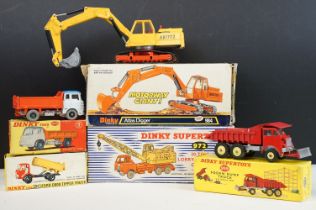 Five boxed Dinky commercial diecast model to include Supertoys 972 20 Ton Lorry Mounted Coles Crane,