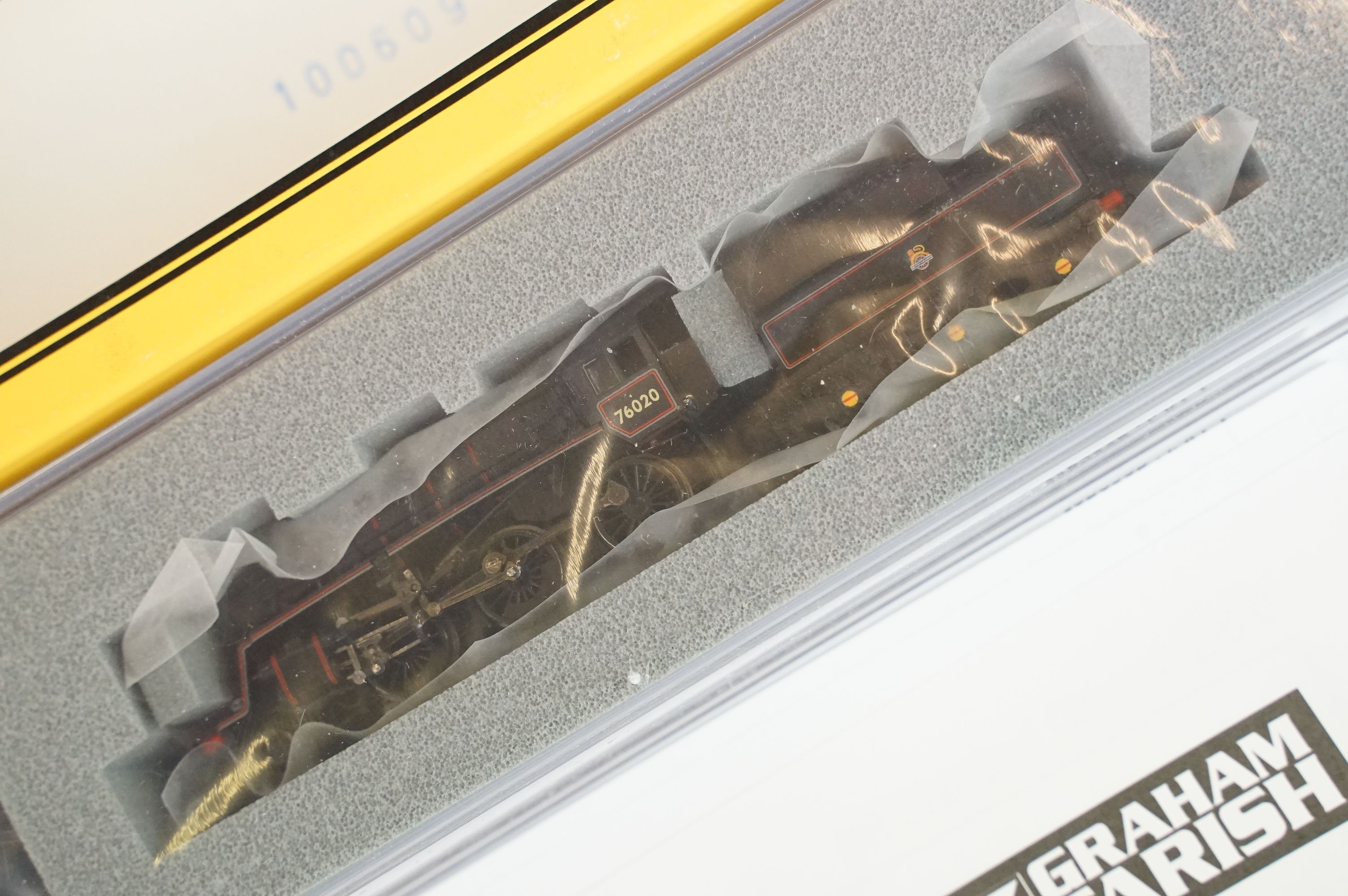 Three cased Graham Farish by Bachmann N gauge locomotives to include 372-136 Black 5 45216 BR - Image 3 of 8