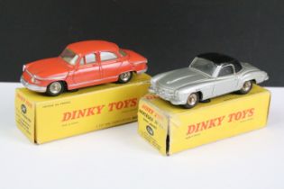 Two boxed French Dinky diecast models to include Mercedes 190 SL in silver with black roof and