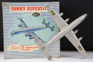 Boxed Dinky Supertoys 60C Super G Constellation Lockheed diecast model plane, showing paint marks