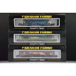 Three cased Graham Farish by Bachmann N gauge locomotives to include 371-601 Class 42 Diesel D822