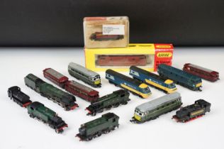 14 N gauge locomotives to include cased Fleischmann Piccolo 7218, boxed Hornby Minitrix 206