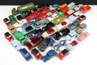 49 Mid 20th C diecast models mainly featuring Dinky along with Corgi and Joal, in a gd play worn