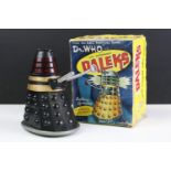 Boxed Marx Toys Doctor Who & The Mysterious Daleks battery operated black Dalek, in gd-vg condition,