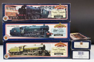 Five boxed Bachmann OO gauge locomotives to include 31405 Lord Nelson 30852 Sir Walter Raleigh BR