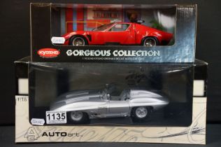 Two boxed 1/18 scale diecast models to include Autoart Design 71000 Chevrolet Corvette Stingray 1959