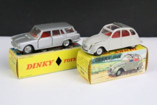 Two boxed French Dinky diecast models to include 507 Simca Break 1500 in silver with red interior