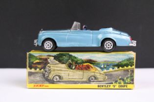 Boxed Dinky Nicky Toys 194 Bentley S2 Convertible in blue body and interior, black tonneau with