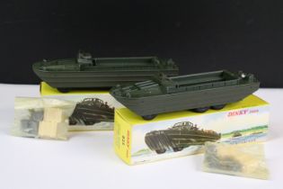 Two boxed French Dinky 825 Camion Amphibie Militaire DUKW military diecast models, both models