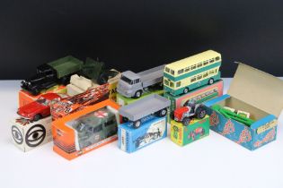 Ten boxed diecast models to include 2 x Marklin Miniatures featuring 8034 Krupp Open Wagon lorry and