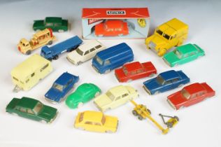 12 Minix OO gauge plastic models to include boxed RC10 Billman, Ford Anglia, Austin 1800, Austin