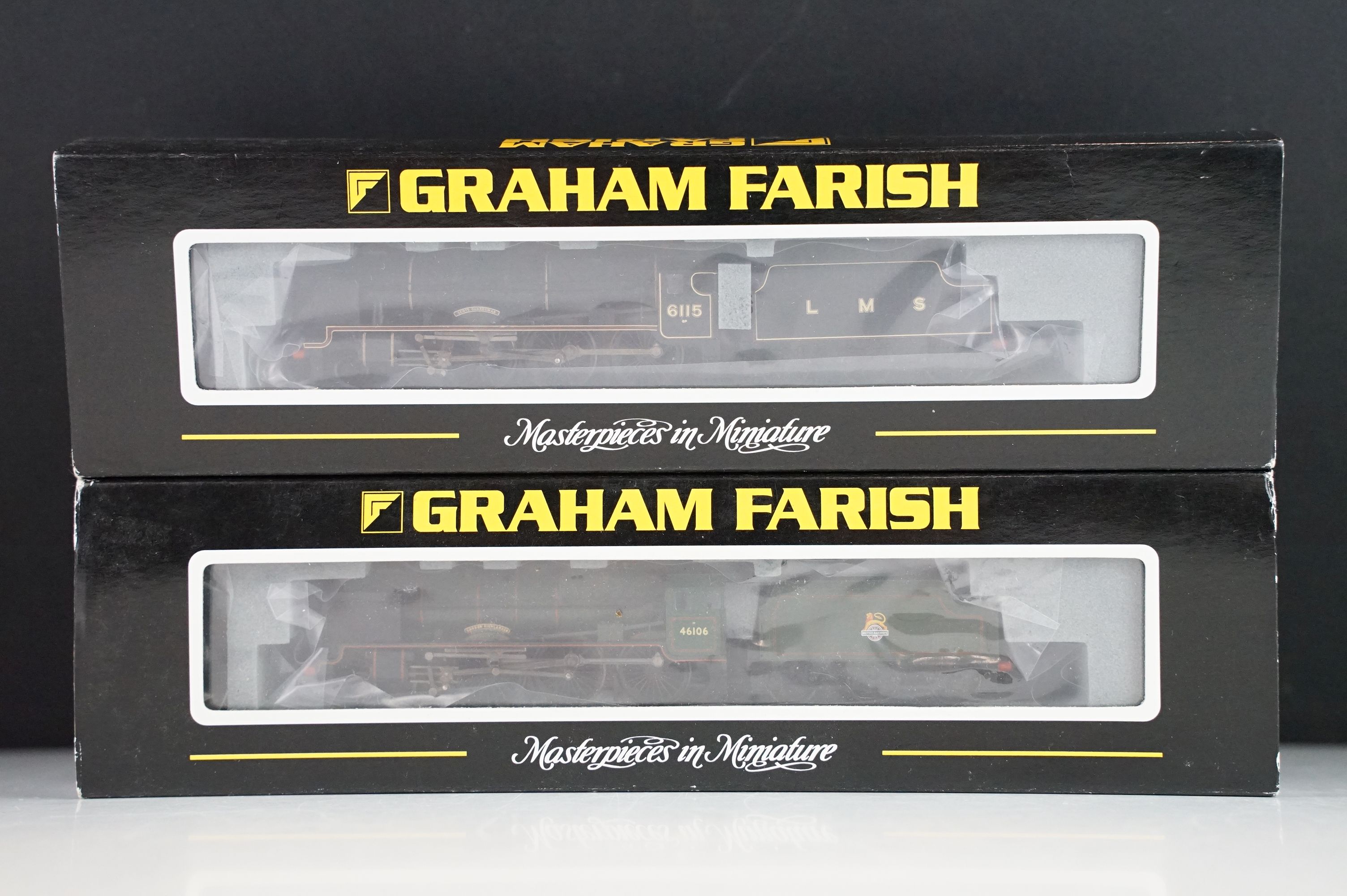 Two cased Graham Farish by Bachmann N gauge locomotives to include 372-576 Royal Scot 46106 Gordon