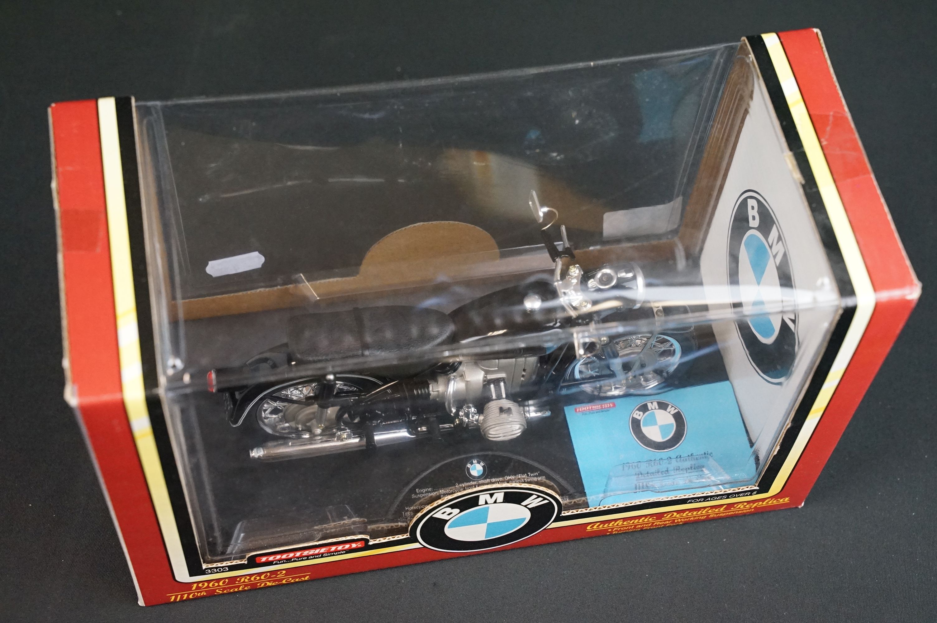 Five boxed Motorcycle diecast models to include 1 x Tootsietoy 1/10 Hard Body BMW 1960-2 with - Bild 8 aus 10