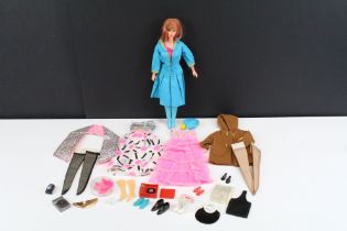 Collection of Barbie dolls and accessories to include 1 x Barbie doll in blue dress with auburn hair