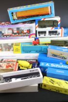 19 Boxed construction and haulage related diecast models to include Supermini Scania T112 Betoneira,