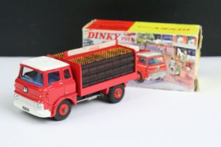 Boxed Dinky 402 Bedford Coca Cola Truck diecast model complete with 6 x Coke crate accessories,