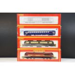 Four boxed Hornby OO gauge locomotives to include R2075 Class 56 EWS Locomotive 56058, R2758