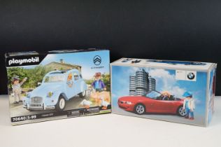 Two boxed Playmobil sets to include sealed 70640 Citroen 2CV & BMW Lifestyle Kids sealed contents (