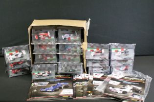 35 Cased Panini F1 Formula 1 Car Collection diecast models along with 17 x corresponding