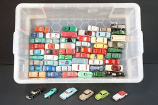 59 Mid 20th C play worn Dinky & Corgi diecast models to include Dinky 268 Renault Dauphine Mini Cab,