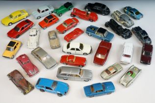 30 Mid 20th C play worn diecast models to include Tekno, Joal, No Rev, Solido, Jolly Roger, Politoys