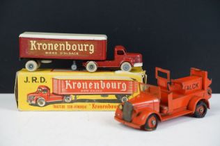 Boxed JRD Kronenbourg Tracteur Semi Remorque diecast model (paint chips, tatty box missing end flap)