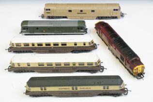 Six OO gauge locomotives to include 2 x Lima Western Enterprise, 2 x Lima No 22, Lima Express