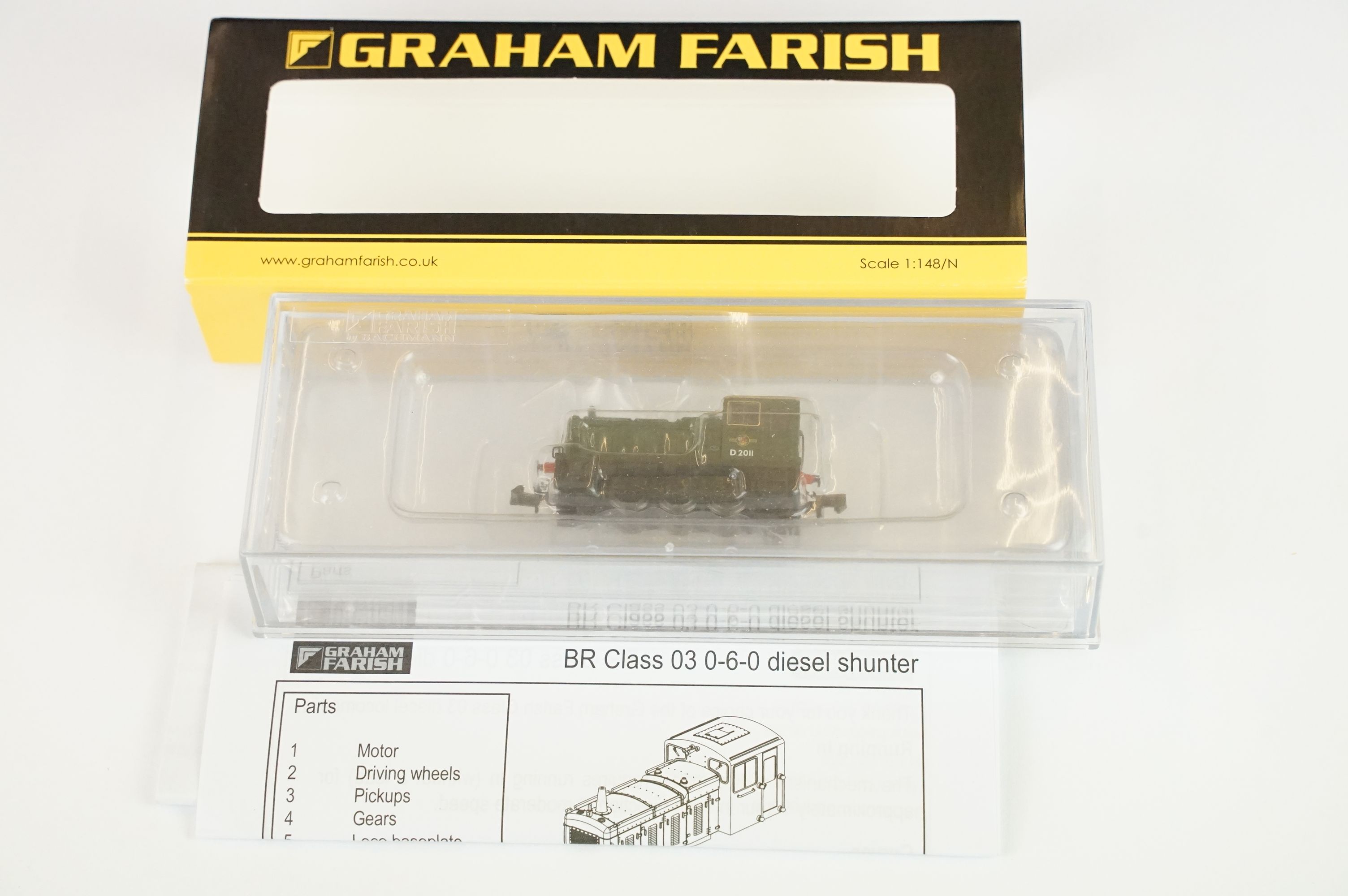 Four cased Graham Farish by Bachmann N gauge locomotives to include 371-061 Class 03 Diesel - Image 6 of 10