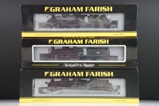 Three cased Graham Farish by Bachmann N gauge locomotives to include 372-478 Jubilee Class 45698