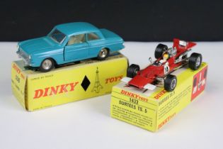 Two boxed French Dinky diecast models to include 538 Ford Taunus 12M in turquoise with cream
