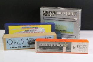 Five boxed OO gauge model locomotive kits to include an unbuilt Liliput 104 Western Blue, K's GWR