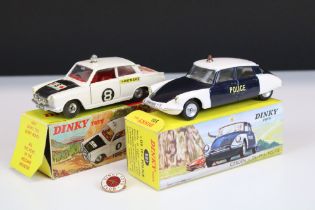 Boxed French Dinky 501 DS 19 Police Citroen diecast model plus a boxed Dinky 212 Ford Cortina