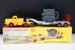 Boxed Dinky 908 Mighty Antar with Transformer diecast model, complete with accessory, diecast ex,