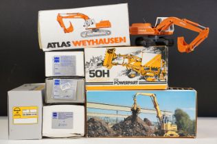 Seven boxed Conrad construction diecast models to include 2952 MF 50H loader, 2 x 3085 Ericsson