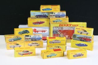 21 Boxed Atlas Editions Dinky diecast models to include 24R 203 Peugeot, 531 Fiat 1200 Grande Vue,