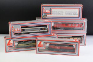 Six boxed Lima OO gauge locomotives to include 203019 LG, 208430L, 205133MWG, 208125LG, 201628LG and
