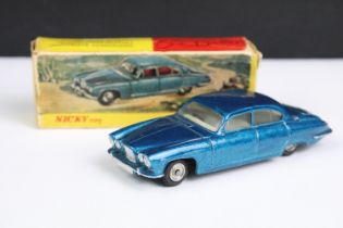 Boxed Dinky Nicky Toys 142 Jaguar Mark X in metallic blue body, pale grey interior and silver trim