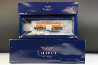 Two boxed Liliput by Bachmann First Class HO gauge locomotives to include L112873 Diesel