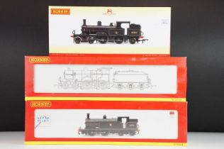 Three boxed Hornby OO gauge locomotives to include R3423 BR (Late) 4-4-2T Adams Radial 30583, R2183B