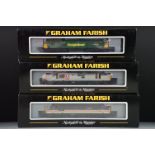 Three cased Graham Farish by Bachmann N gauge locomotives to include 371-651 Class 57/0 Diesel 57003