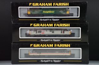Three cased Graham Farish by Bachmann N gauge locomotives to include 371-651 Class 57/0 Diesel 57003