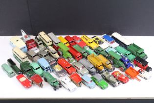 48 Mid 20th C play worn Dinky diecast models to include Morris 10 CWT Van Capstan, National