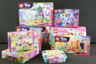 Lego - Nine boxed Lego sets to include 5 x Trolls World Tour sets to include 41250 Techno Reef Dance