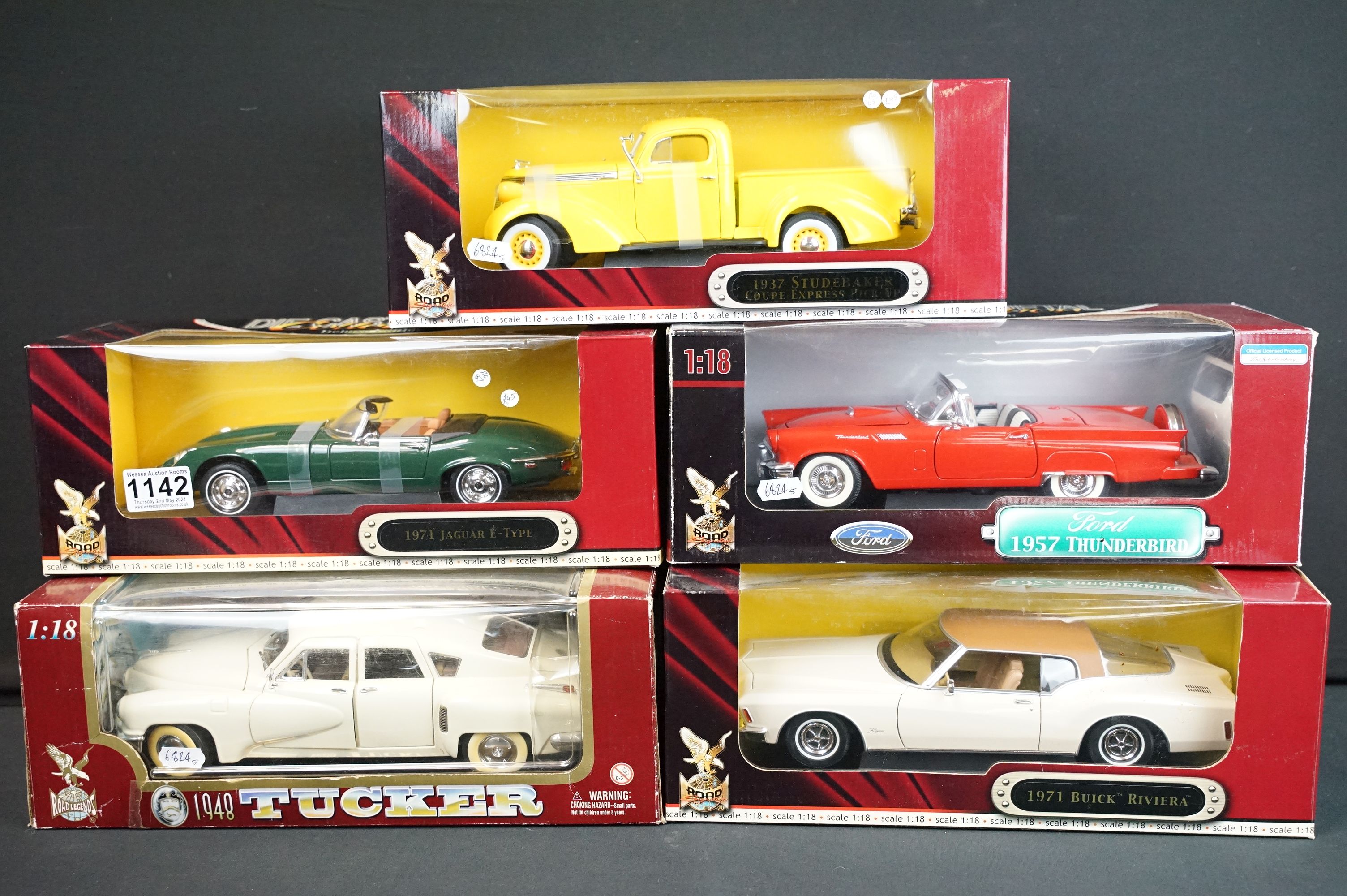Five boxed 1/18 scale diecast models to include 4 x Road Signature Deluxe Edition models featuring