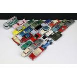 24 French Mid 20th C Dinky diecast models to include 33 Simca Cargo, 24E Jaguar, 24A Chrysler etc