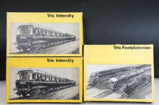 Three boxed Trix kit sets to include 2 x InterCity and 1 x Footplateman, all built and appear to