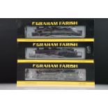 Three cased Graham Farish by Bachmann N gauge locomotives to include 372-127 Black 5 45110 BR