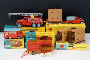 Four boxed Corgi Chipperfield Circus diecast models to include Gift Set No.19 Chipperfields Land