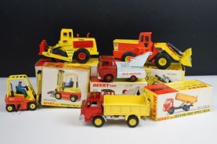 Five boxed Dinky commercial diecast models to include 973 Eaton Yale Articulated Tractor Shovel, 976